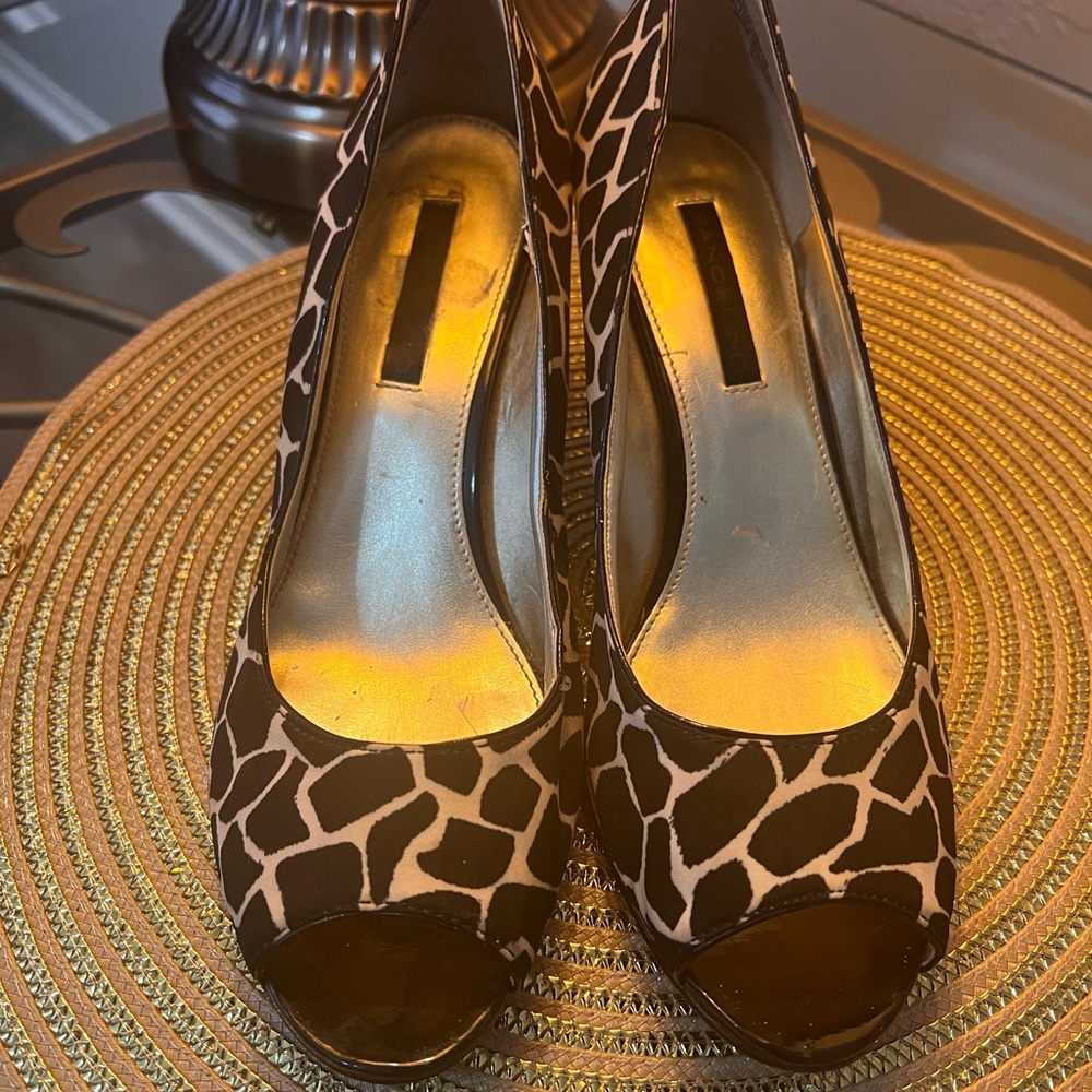 Giraffe print pumps, slightly used, very good condition